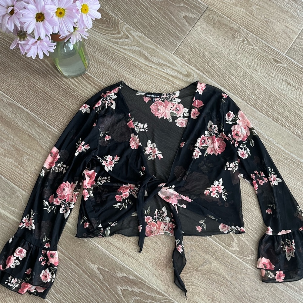 CR sheer floral top